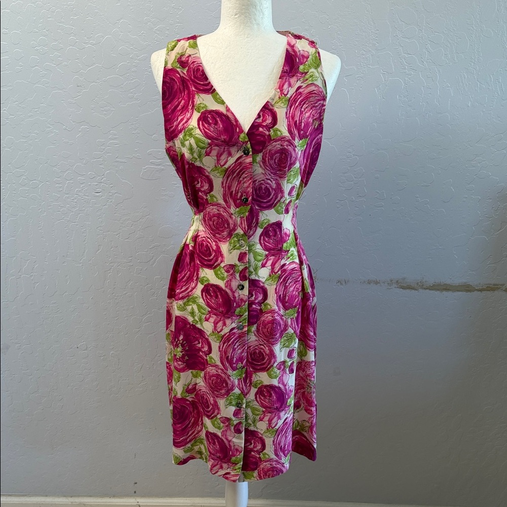 Vibrant Floral Button-Down Mini Dress